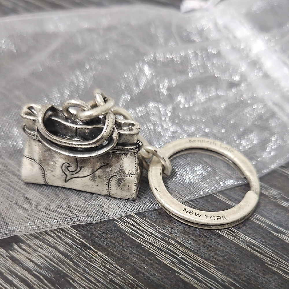 Kenneth Cole Silver Handbag Keyring